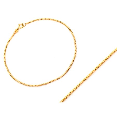 Złota bransoletka - kulki diamentowana