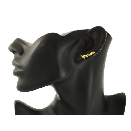 Złote kolczyki sztyfty - listki - obrazek 4