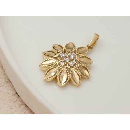 Złota zawieszka kwiatek