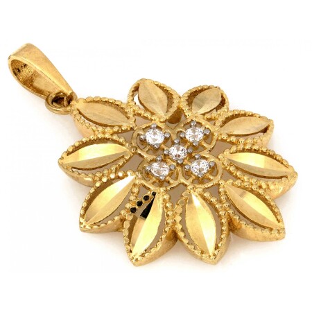 Złota zawieszka kwiatek - obrazek 5