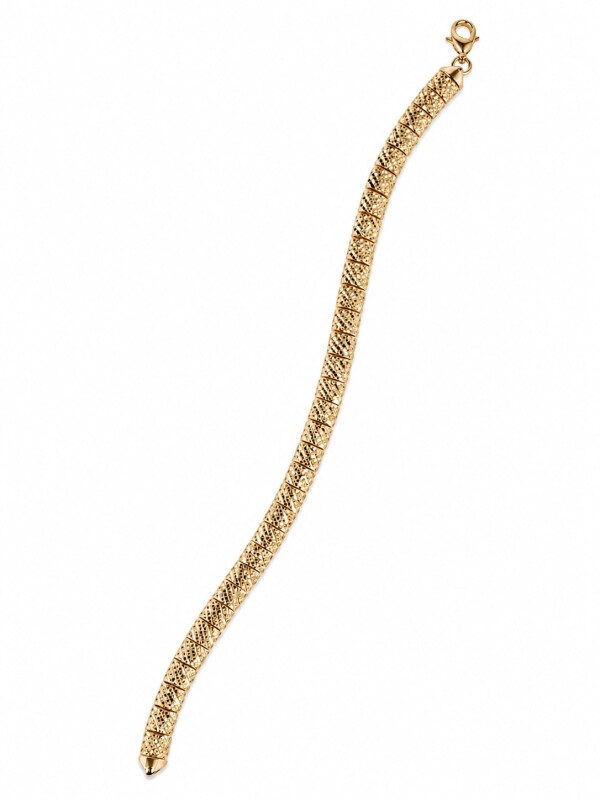 Złota bransoletka 585 diamentowana - elegancka biżuteria złota