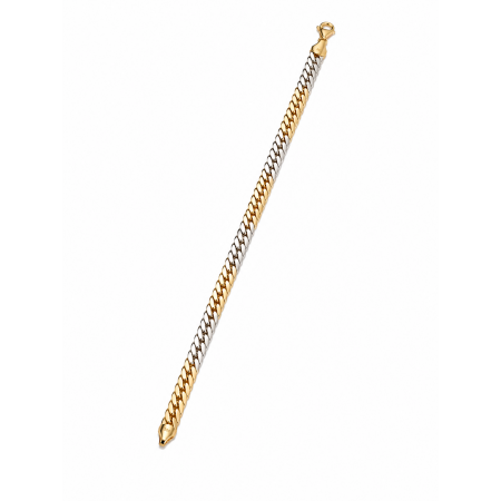 Złota bransoletka 585 - klasyczny splot, elegancka forma -19 cm