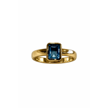 Pierścionek złoty 585 z naturalnym kamieniem Topaz Swiss