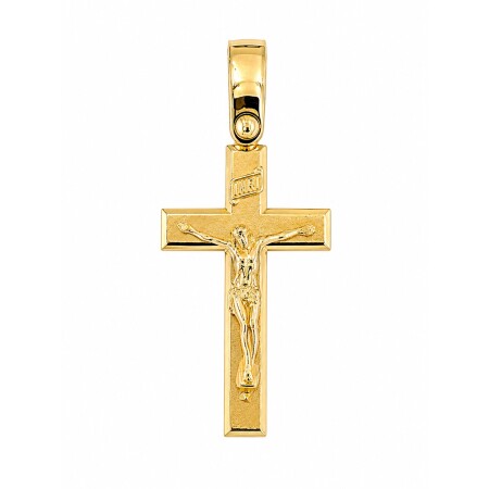 Złoty krzyżyk 585 z wizerunkiem Jezusa - klasyczna zawieszka religijna