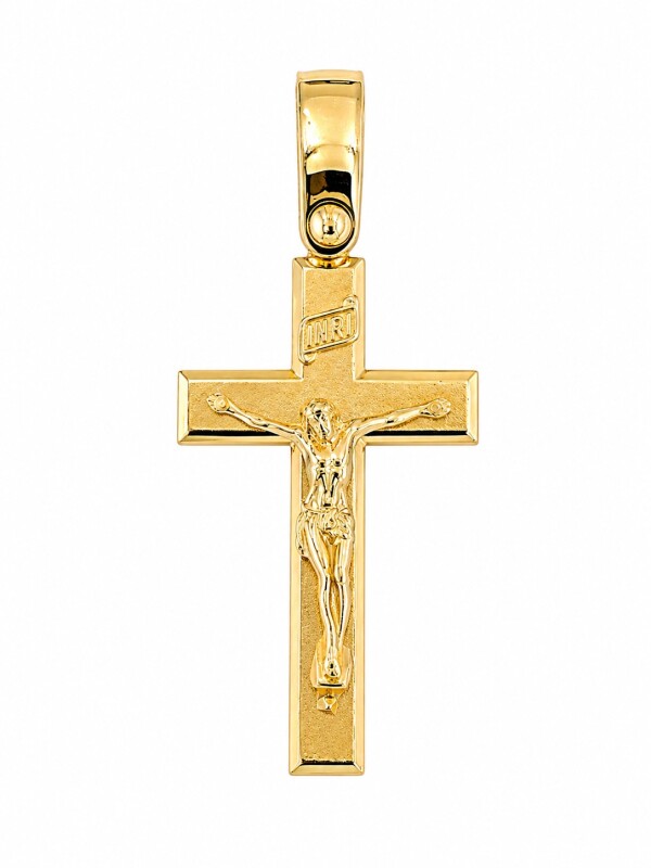 Złoty krzyżyk 585 z wizerunkiem Jezusa - klasyczna zawieszka religijna