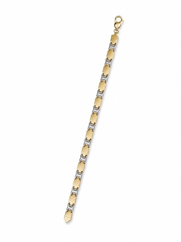 Złota bransoletka dwukolorowa 585 – elegancka, biało-żółte złoto