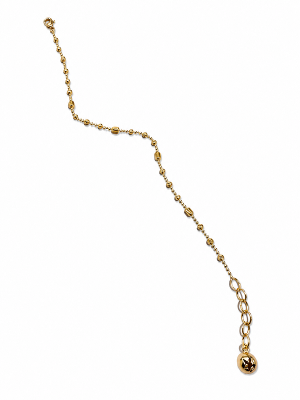 Bransoletka złota 585 kuleczki i rurki – delikatna regulowana 17–20 cm | Rubin Płock