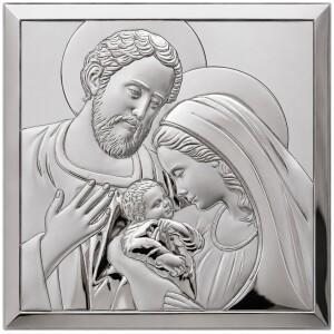 Obraz Święta Rodzina - elegancki relief (36x36 cm)