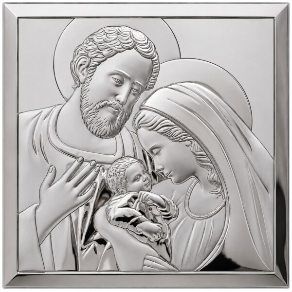 Obraz Święta Rodzina - elegancki relief (36x36 cm)