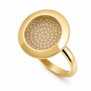 Złoty pierścionek z cyrkoniami pavé – elegancki połysk | Rubin sklep