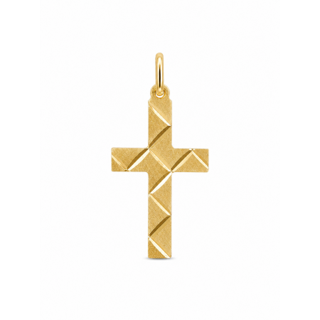 Krzyżyk złoty 585 diamentowany – klasyczny wzór | RUBIN Płock
