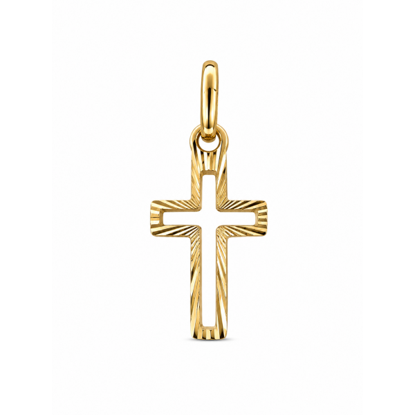 Krzyżyk złoty 585 ażurowy diamentowany | RUBIN Płock