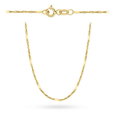 Złoty łańcuszek 585 skręcany z blaszkami - 50 cm