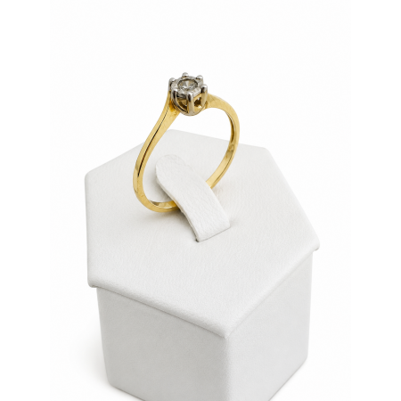 Złoty pierścionek 585 z naturalnym diamentem solitaire