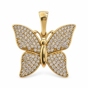 Złota zawieszka 585 motyl z bezbarwnymi cyrkoniami – 3,19 g