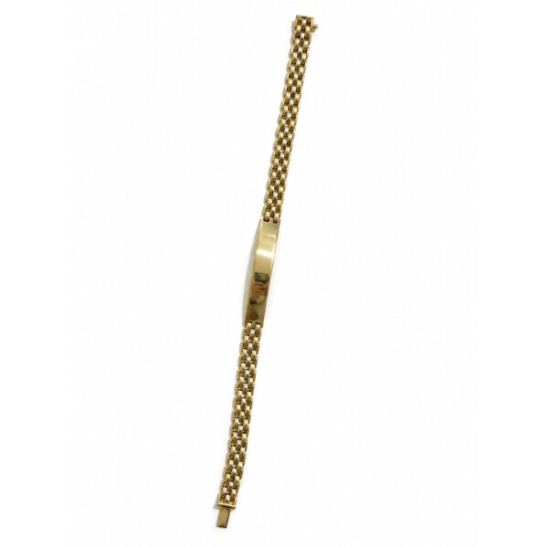 Złota bransoletka 585 z gładką blaszką – 14,4 g, 20 cm