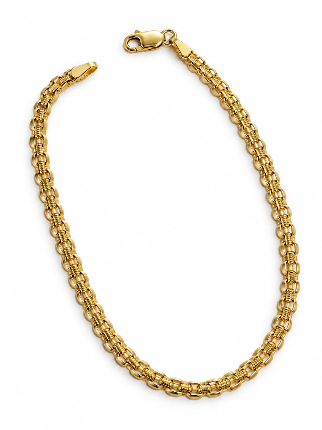 Złota bransoletka 585 o dekoracyjnym splocie – 20,5 cm